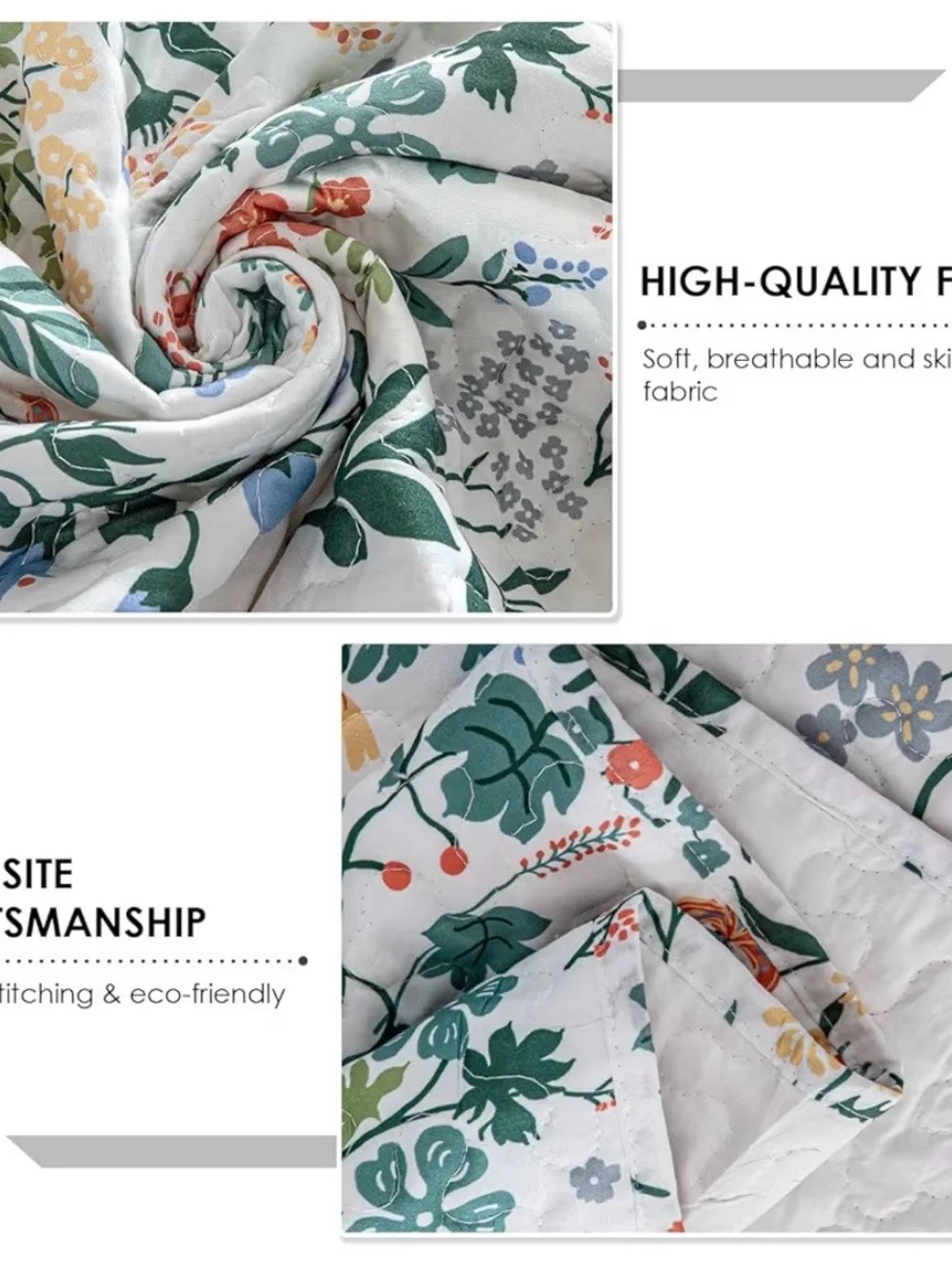 Floral Meadow Cotton Quilt Set in Multi-Color